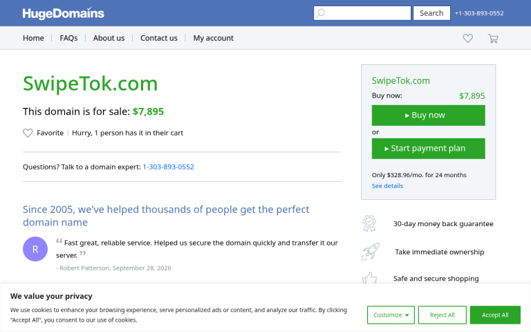 swipetok.com Reviews & Reviews Website Screenshot