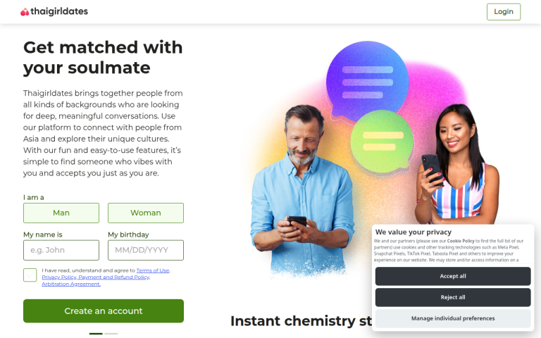 thaigirldates.com Reviews & Reviews Website Screenshot