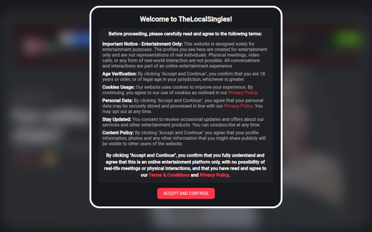 thelocalsingles.com Reviews & Reviews Website Screenshot