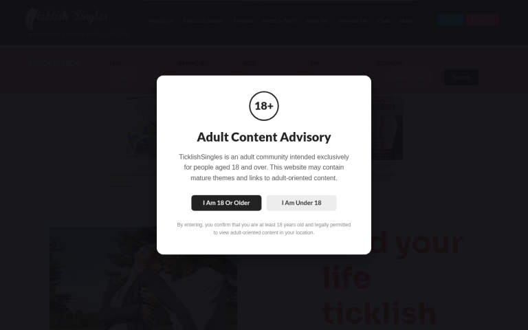ticklishsingles.com Reviews & Reviews Website Screenshot