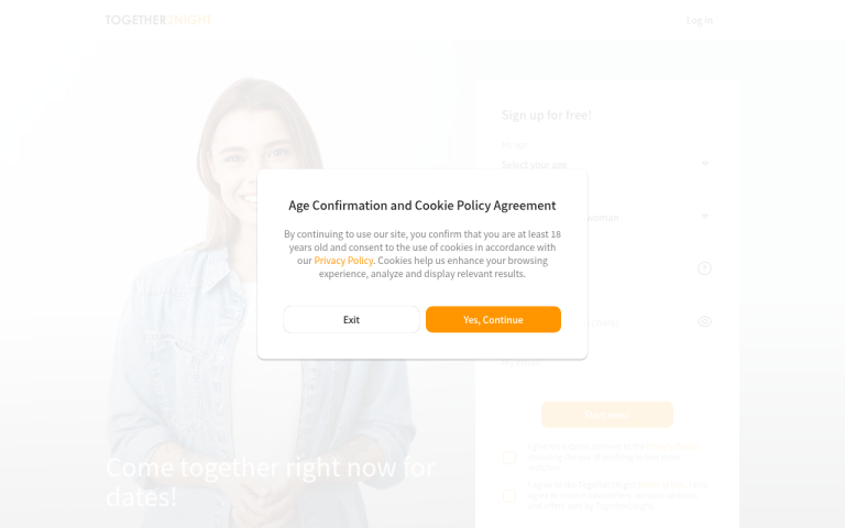 together2night.com Reviews & Reviews Website Screenshot