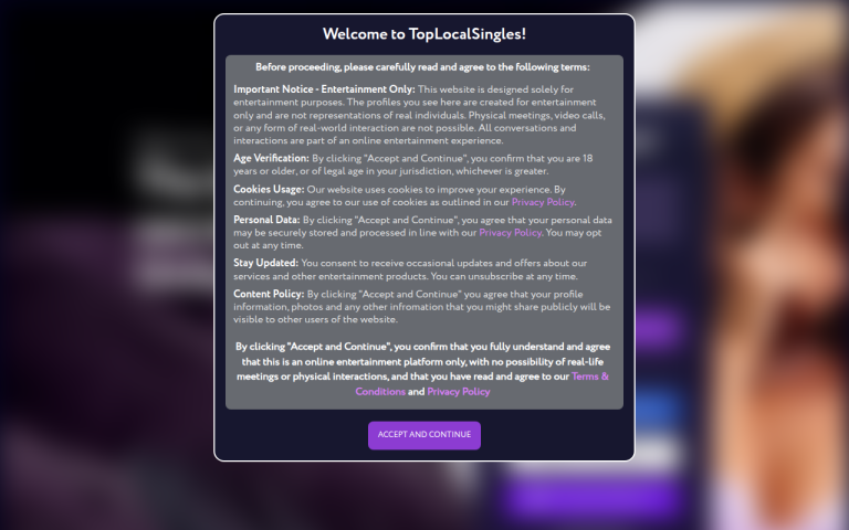 toplocalsingles.com Reviews & Reviews Website Screenshot