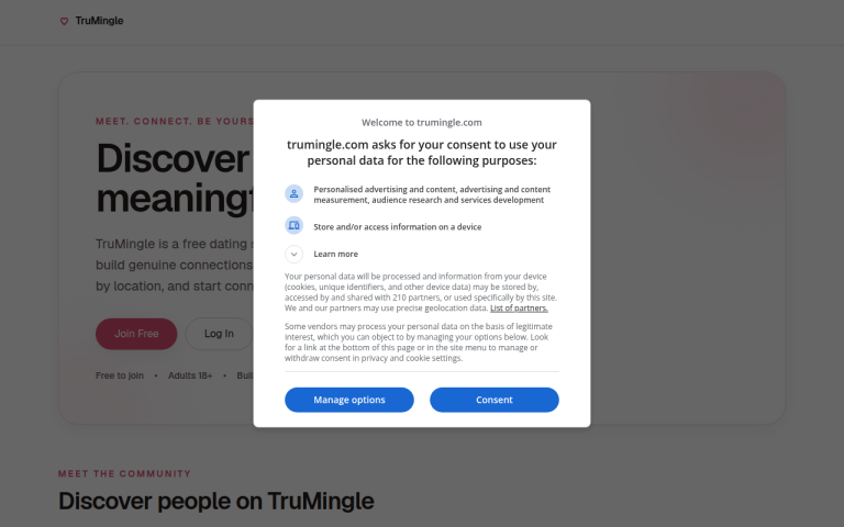 trumingle.com Reviews & Reviews Website Screenshot