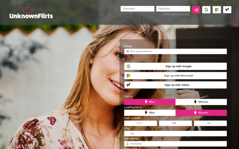 unknownflirts.com Reviews & Reviews Website Screenshot