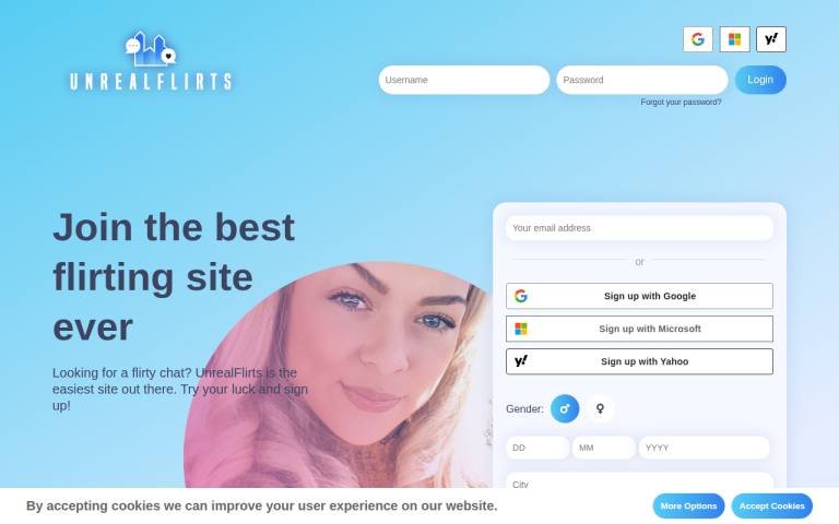 unrealflirts.com Reviews & Reviews Website Screenshot