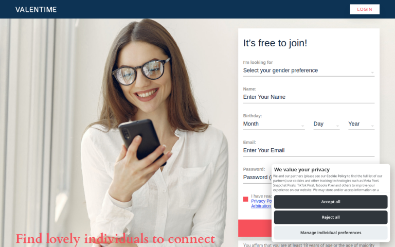 valentime.com Reviews & Reviews Website Screenshot