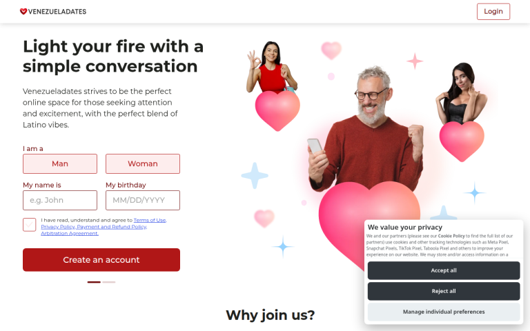 venezueladates.com Reviews & Reviews Website Screenshot