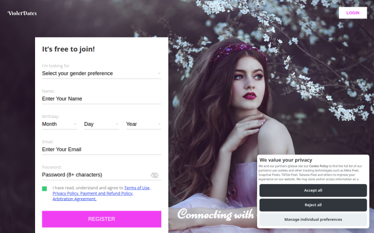 violetdates.com Reviews & Reviews Website Screenshot