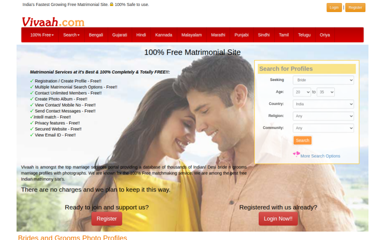 vivaah.com Reviews & Reviews Website Screenshot