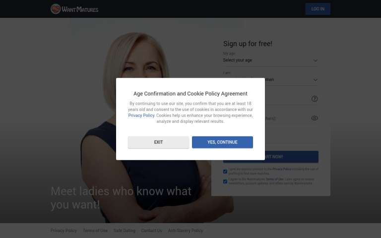 wantmatures.com Reviews & Reviews Website Screenshot
