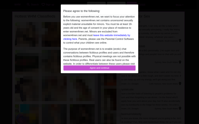 women4men.net Reviews & Reviews Website Screenshot