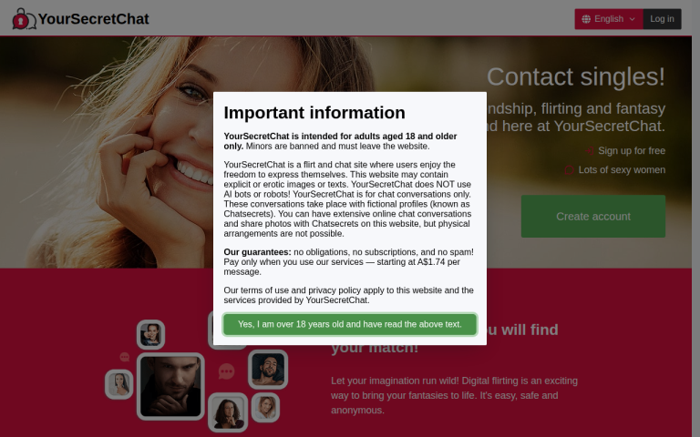 yoursecretchat.com Reviews & Reviews Website Screenshot