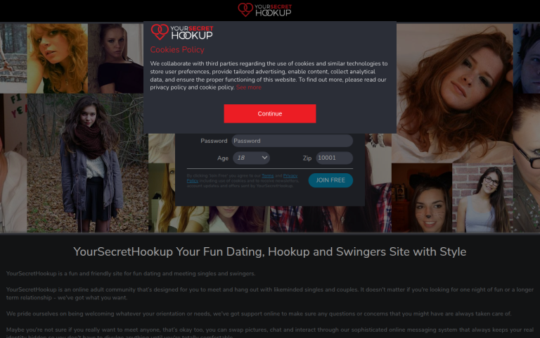 yoursecrethookup.com Reviews & Reviews Website Screenshot