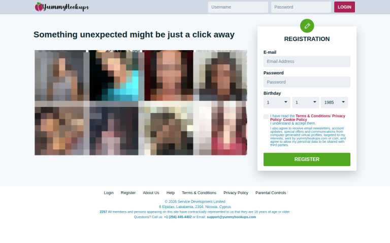 yummyhookups.com Reviews & Reviews Website Screenshot